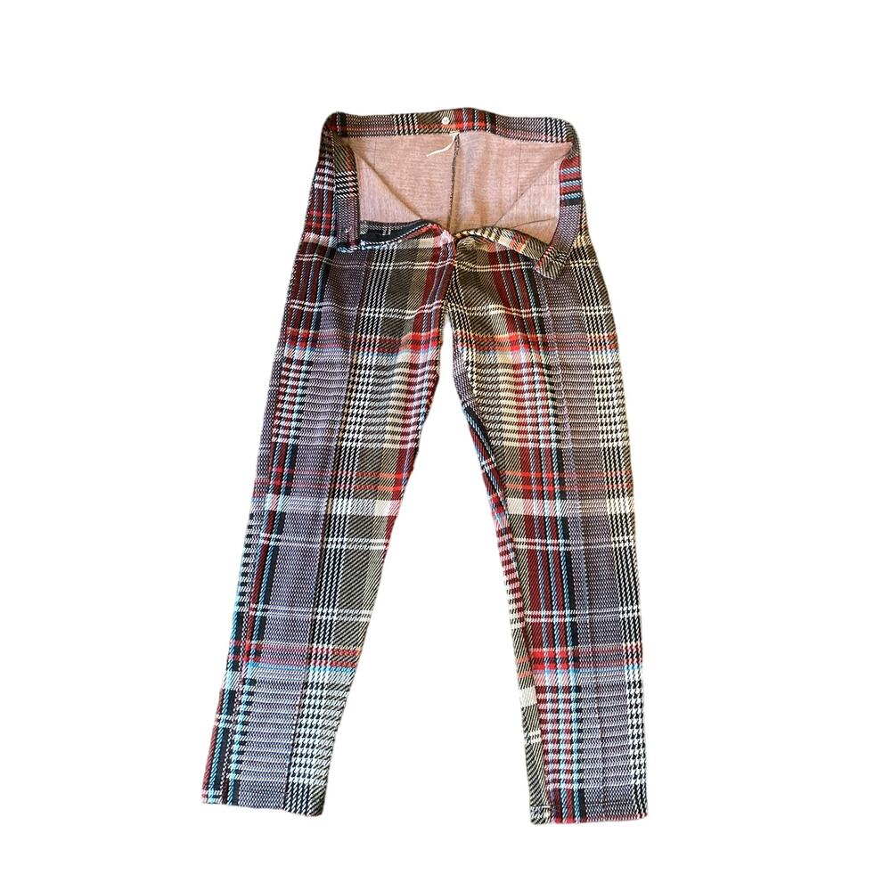 Free People Women's Size 8 Plaiid Zip Up Skinny Fit Pants Multicolor Stretch - Picture 3 of 5